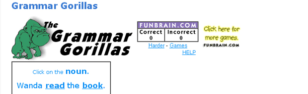 Funbrain: Grammar Gorillas
